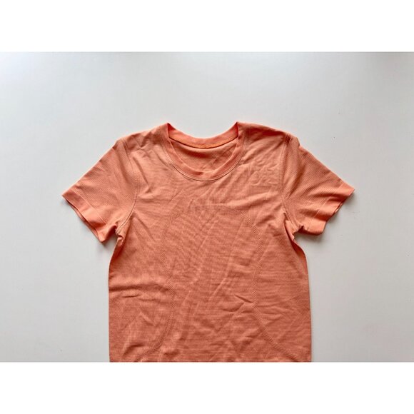 LULULEMON Swiftly Breathe Golden Apricot Orange Short Sleeve T-Shirt, Size 4 - Picture 10 of 16